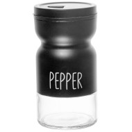 Pimenteiro 120ml De Vidro Com Tampa De Metal Preto